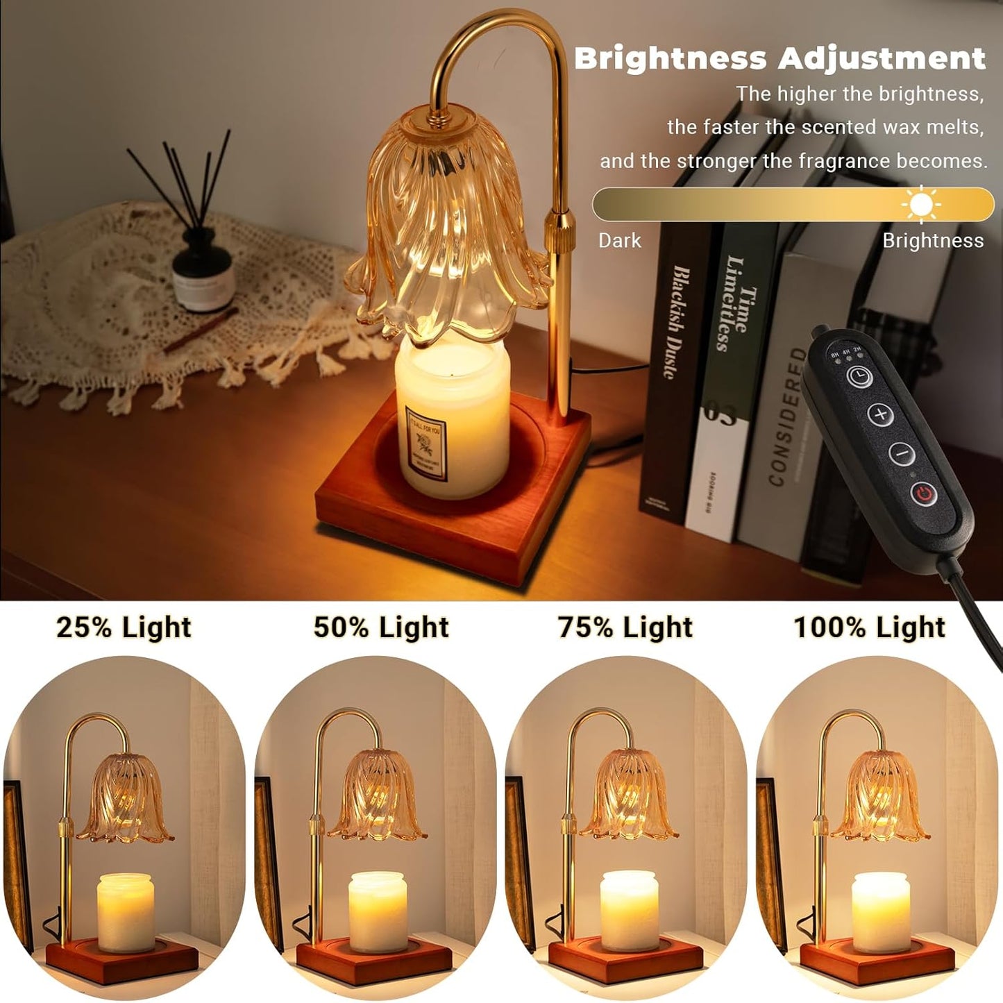 Godonlif Candle Warmer Lamp with Timer Dimmable, Birthday Gifts for Women Mom, House Warming Gifts New Home Decor, Wax Melt Warmer for Jar Candles