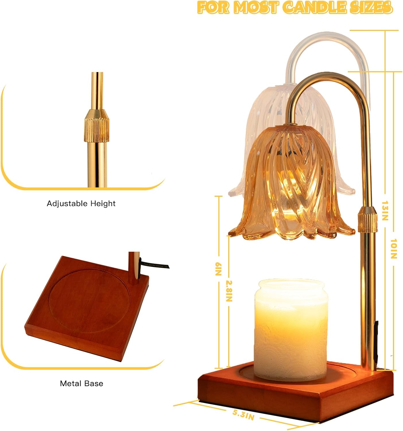 Godonlif Candle Warmer Lamp with Timer Dimmable, Birthday Gifts for Women Mom, House Warming Gifts New Home Decor, Wax Melt Warmer for Jar Candles