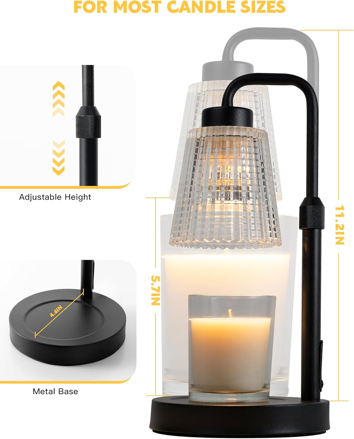 Godonlif Candle Warmer Lamp with Timer Dimmable, Birthday Gifts for Women Mom, House Warming Gifts New Home Decor, Wax Melt Warmer for Jar Candles